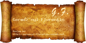 Germányi Florentin névjegykártya